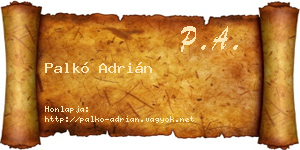 Palkó Adrián névjegykártya